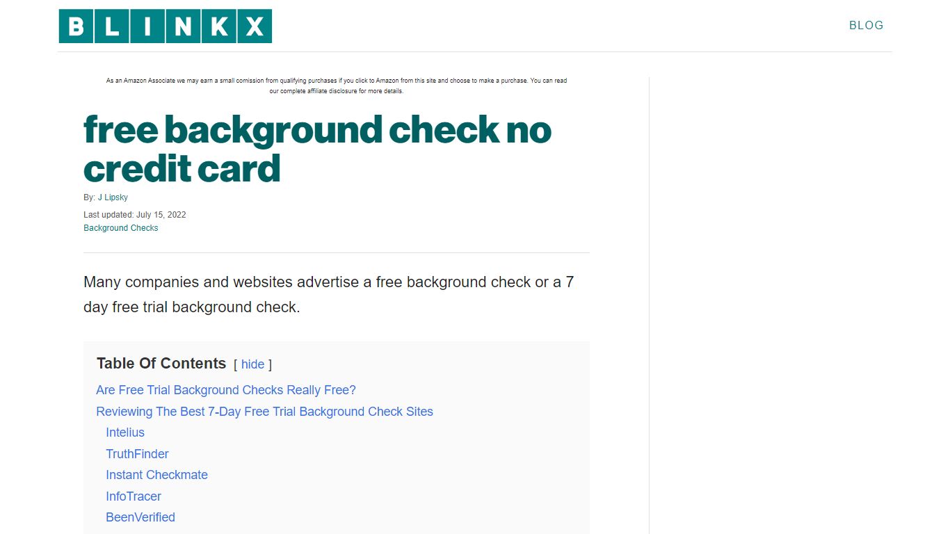 free background check no credit card - Blinkx