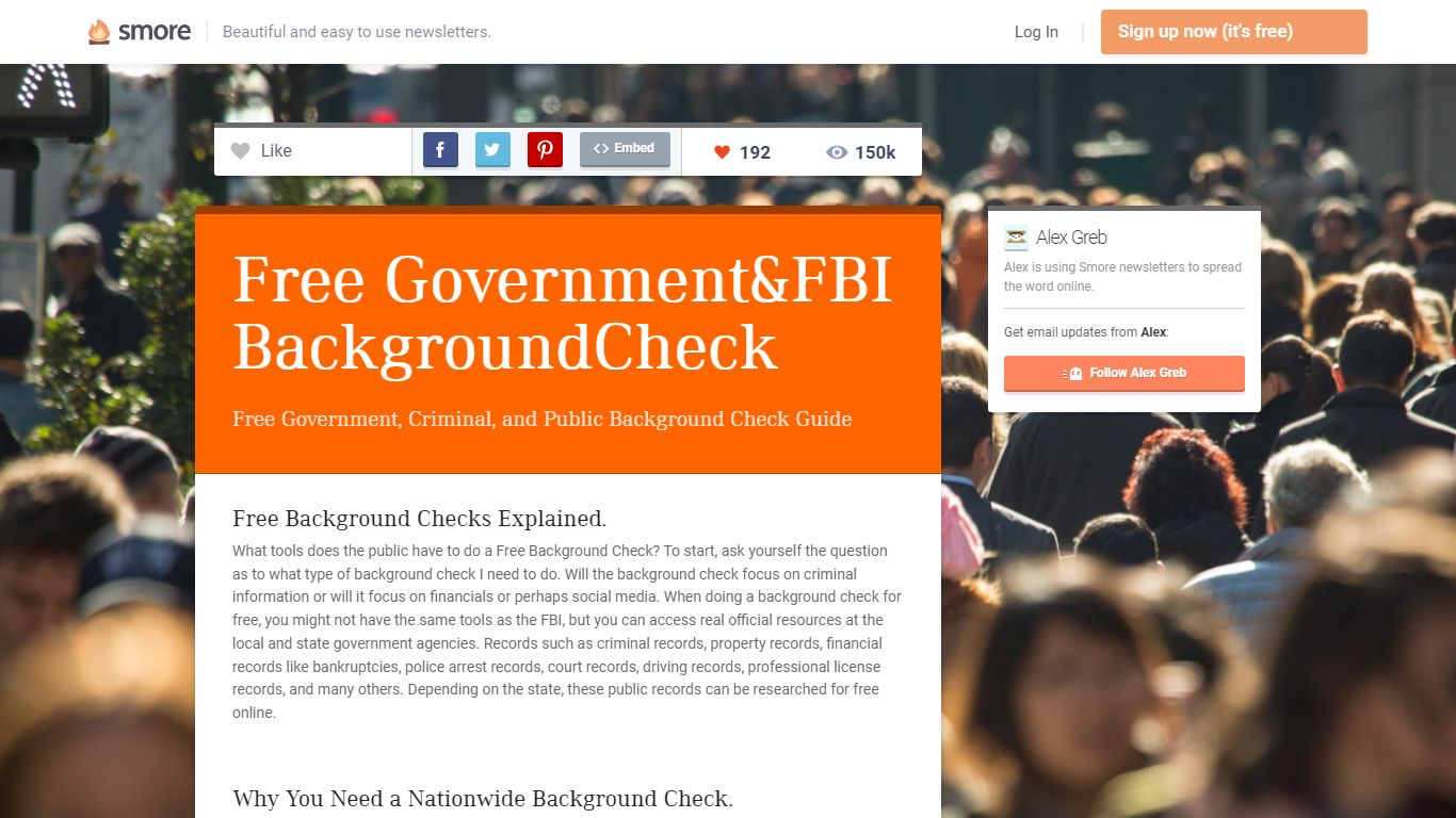 Free Government&FBI BackgroundCheck | Smore Newsletters for Business